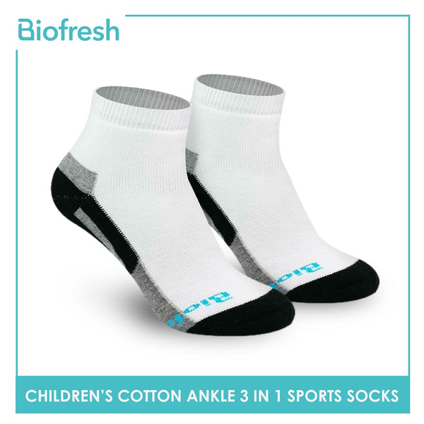 Biofresh RBSKG34 Children's Thick Cotton Ankle Sports Socks 3 pairs in a pack (4375006085225)