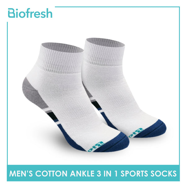Biofresh RMSKG17 Men's Thick Cotton Ankle Sports Socks 3 pairs in a pack (4373270331497)