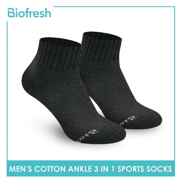 Biofresh RMSKG18 Men's Thick Cotton Ankle Sports Socks 3 pairs in a pack (4369431789673)