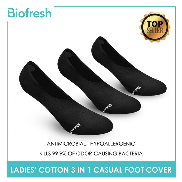 Biofresh RLFCG2 Ladies Cotton No Show Casual Socks 3 pairs in a pack (4374886383721)