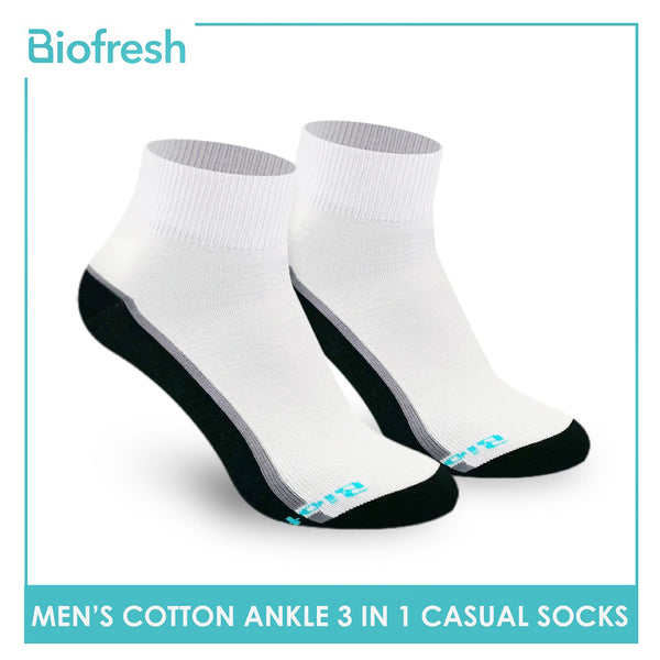 Biofresh RMCG04 Men's Cotton Ankle Casual Socks 3 pairs in a pack (4397141655657)