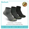 Biofresh RTMSG1801 Men's Green Tea Ankle Sports Socks 3 pairs in a pack