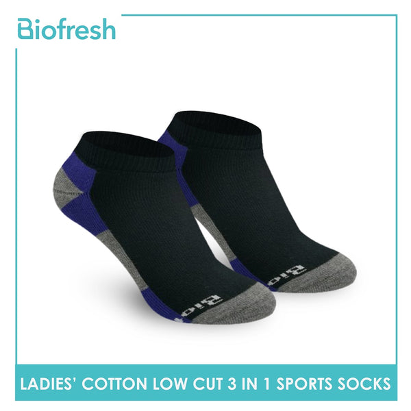 Biofresh RLSKG21 Ladies Thick Cotton Low Cut Sports Socks 3 pairs in a pack (4369811898473)