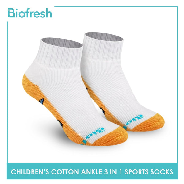 Biofresh RBSKG36 Children's Thick Cotton Ankle Sports Socks 3 pairs in a pack (4798162108521)