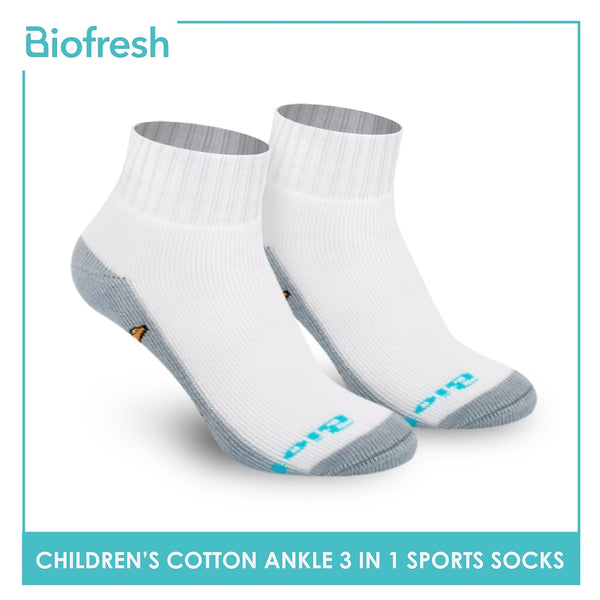 Biofresh RBSKG36 Children's Thick Cotton Ankle Sports Socks 3 pairs in a pack (4798162108521)