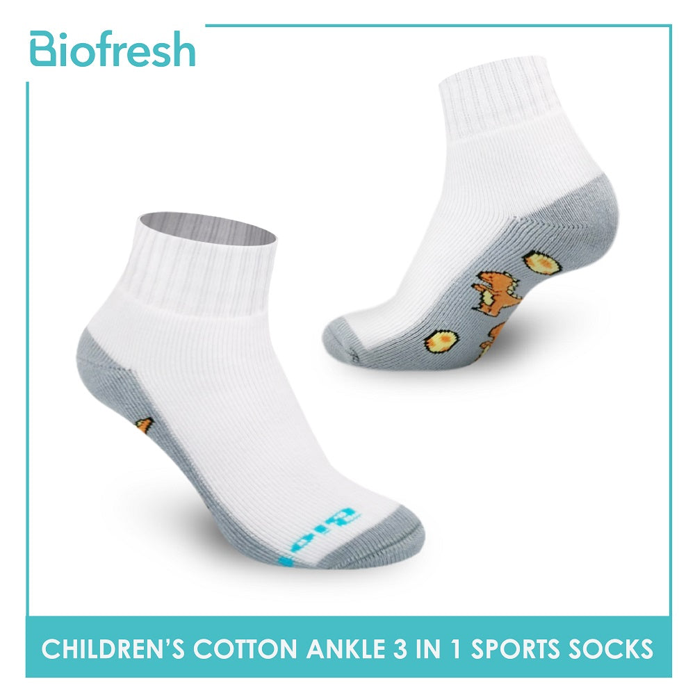 Biofresh RBSKG36 Children's Thick Cotton Ankle Sports Socks 3 pairs in a pack (4798162108521)