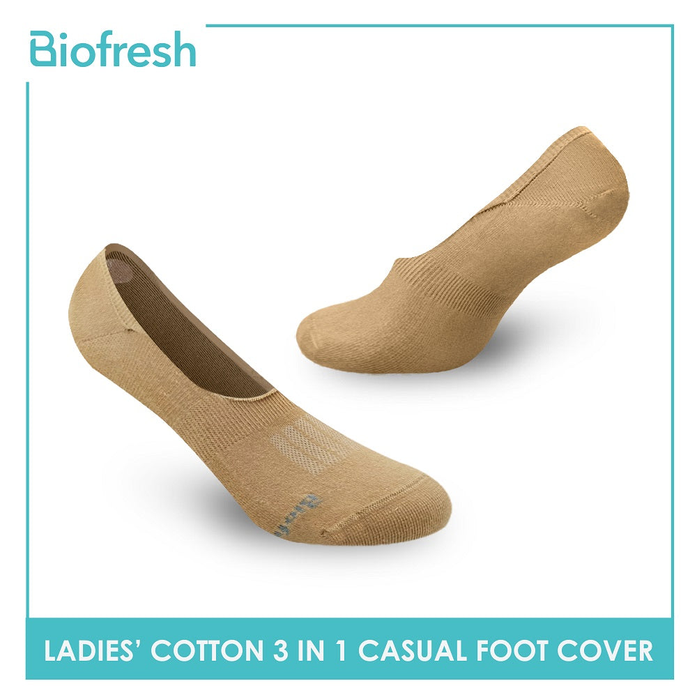 Biofresh RLFCG2 Ladies Cotton No Show Casual Socks 3 pairs in a pack (4374886383721)