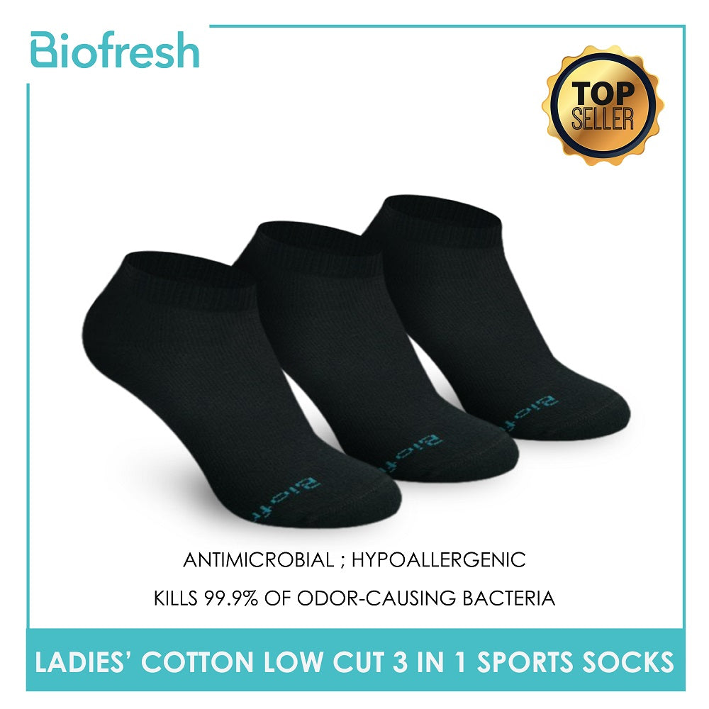Biofresh RLSKG22 Ladies Thick Cotton Low Cut Sports Socks 3 pairs in a pack (4369419141225)