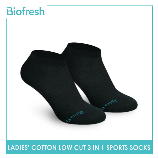 Biofresh RLSKG22 Ladies Thick Cotton Low Cut Sports Socks 3 pairs in a pack (4369419141225)