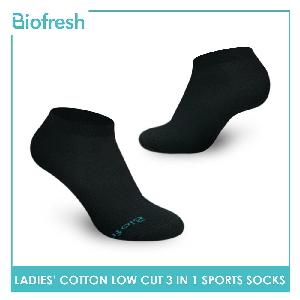 Biofresh RLSKG22 Ladies Thick Cotton Low Cut Sports Socks 3 pairs in a pack (4369419141225)