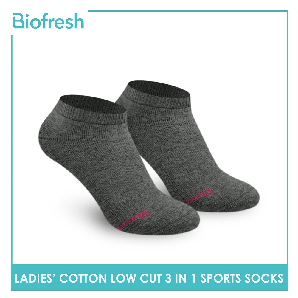 Biofresh RLSKG22 Ladies Thick Cotton Low Cut Sports Socks 3 pairs in a pack (4369419141225)