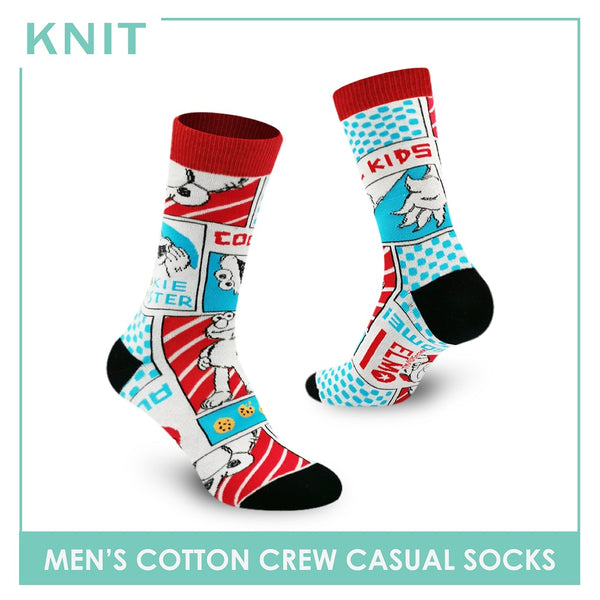 Knit KMSS9201 Men's Cotton Crew Casual Socks 1 pc (4365624639593)