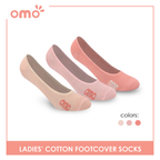 OMO Ladies' Cotton Fashionable Lite Casual Footcover 3 pairs in 1 pack OLCFG1201 (6632050294889)