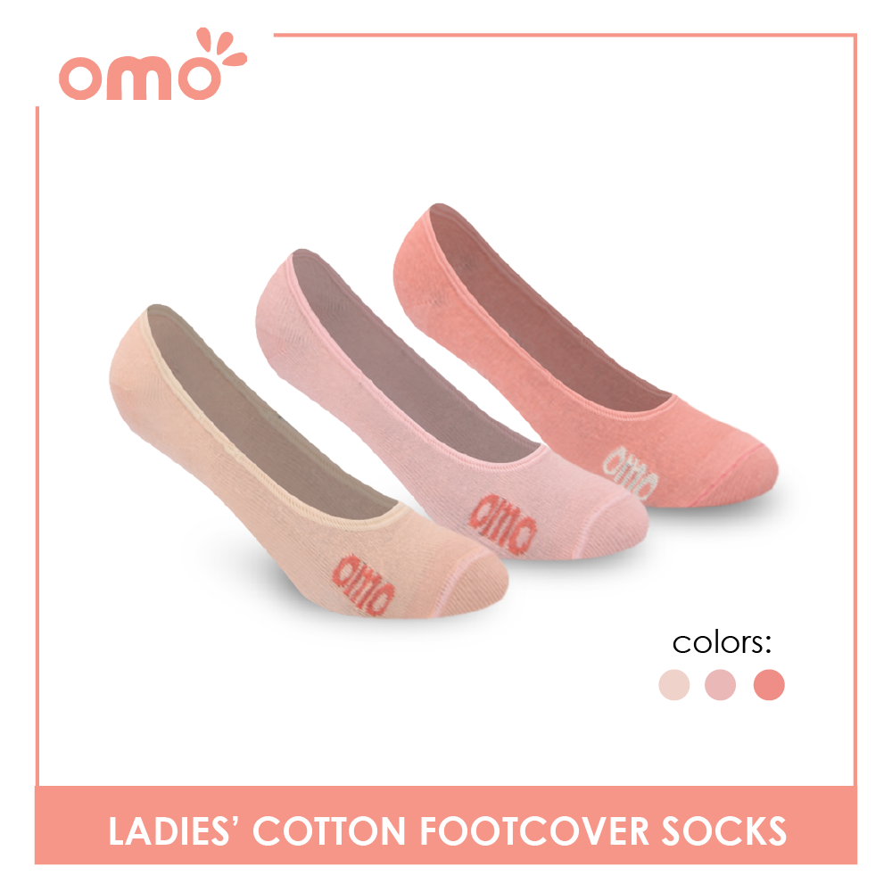 OMO Ladies' Cotton Fashionable Lite Casual Footcover 3 pairs in 1 pack OLCFG1201 (6632050294889)