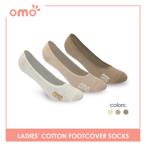 OMO Ladies' Cotton Fashionable Lite Casual Footcover 3 pairs in 1 pack OLCFG1202 (6632052392041)