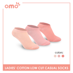 OMO Ladies' Cotton Fashionable Lite Casual Ankle Socks 3 pairs in 1 pack OLCG1203 (6632053571689)