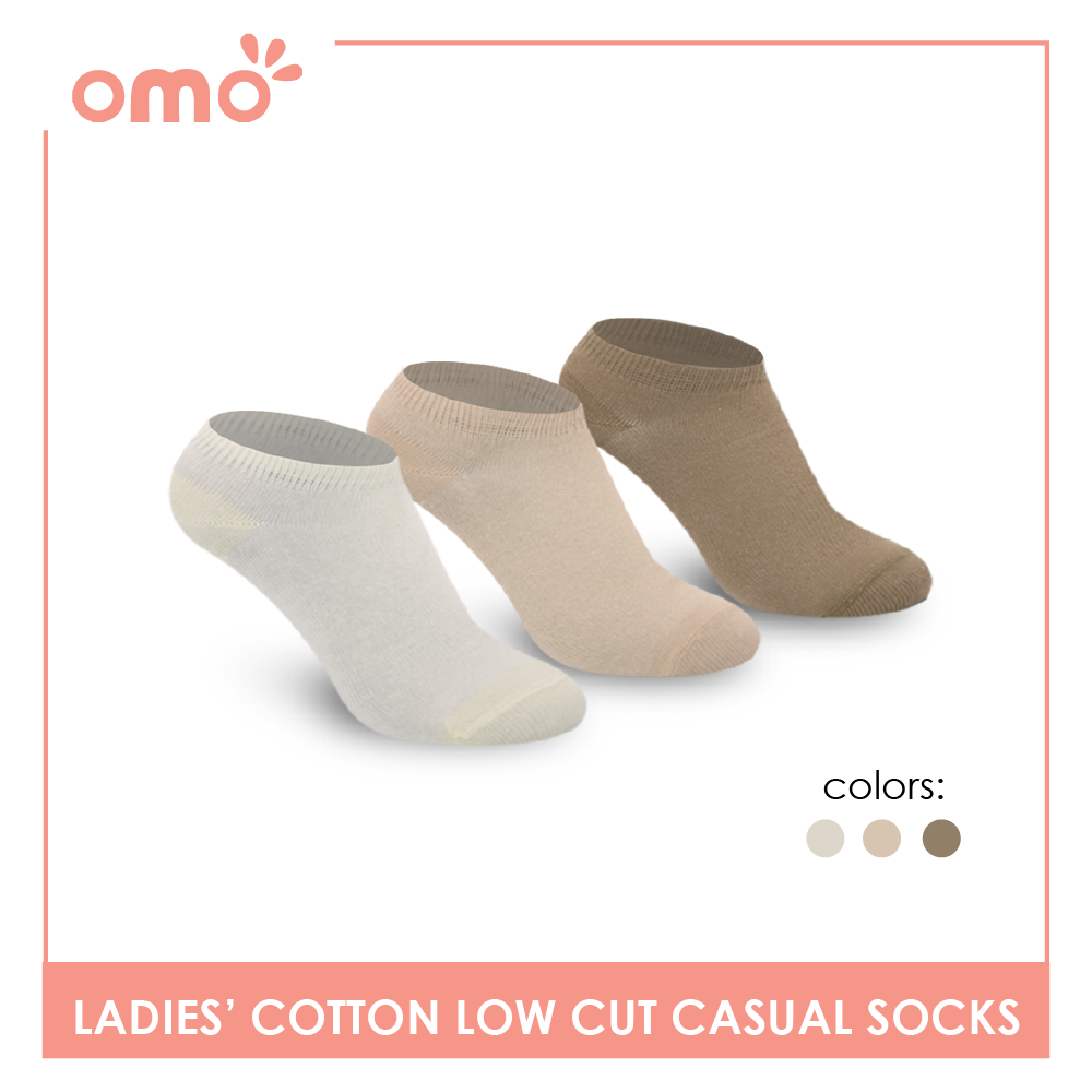 OMO Ladies' Cotton Fashionable Lite Casual Ankle Socks 3 pairs in 1 pack OLCG1201 (6632053407849)