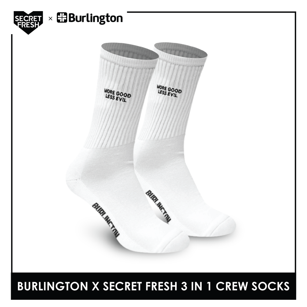 Burlington BMSSE1101 Mens' Cotton Lite Sports Crew socks X Secret Fresh Pack of 3 (6566426902633)