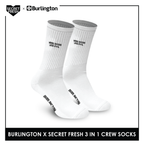 Burlington BMSSE1101 Mens' Cotton Lite Sports Crew socks X Secret Fresh Pack of 3 (6566426902633)