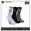 Burlington Men's Cotton Lite Sports Crew 3 pairs in a pack Socks X Secret Fresh BMSSE1102