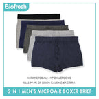 Biofresh Men's OVERRUNS Breathable Boxer Brief 5 pieces in 1 pack OUMBBGCO1 (Limited Time Offer)