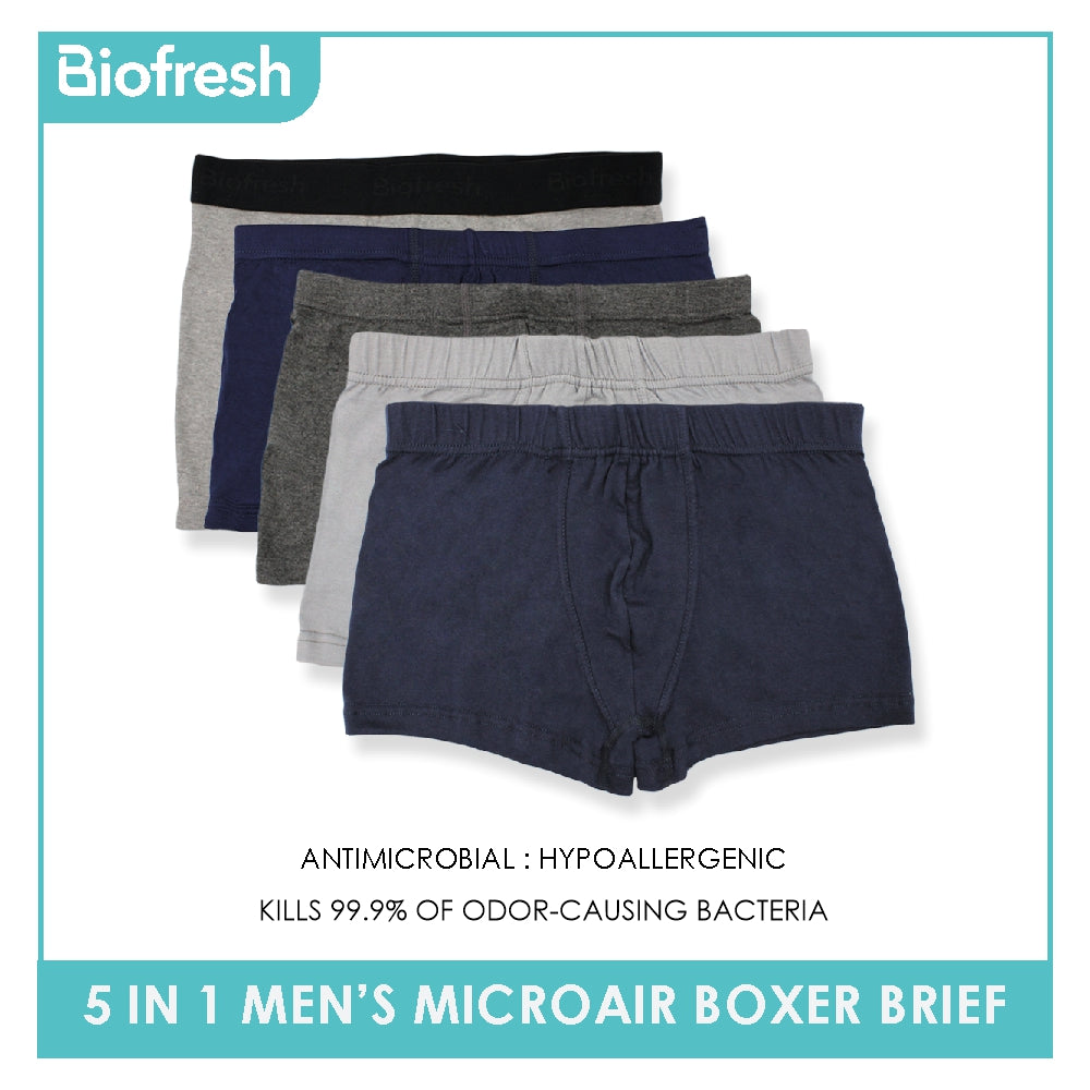 Biofresh Men's OVERRUNS Breathable Boxer Brief 5 pieces in 1 pack OUMBBGCO1 (Limited Time Offer)