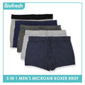Biofresh Men's OVERRUNS Breathable Boxer Brief 5 pieces in 1 pack OUMBBGCO1 (Limited Time Offer)