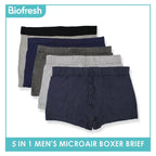Biofresh Men's OVERRUNS Breathable Boxer Brief 5 pieces in 1 pack OUMBBGCO1 (Limited Time Offer)