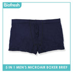 Biofresh Men's OVERRUNS Breathable Boxer Brief 5 pieces in 1 pack OUMBBGCO1 (Limited Time Offer)