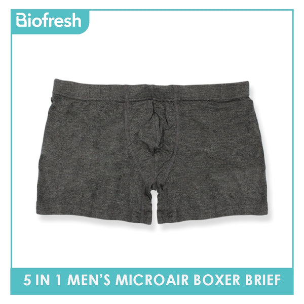 Biofresh Men's OVERRUNS Cotton Breathable Boxer Brief 5 pieces in 1 pack OUMBBGCO1 (Limited Time Offer)