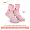 OMO OLCE9203 Cute Korean Inspired Heart Ladies' Cotton Embroidered Ankle Casual Socks 1 pair