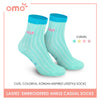 Omo OLCE9209 Ladies Cotton Embroidered Ankle Casual Socks