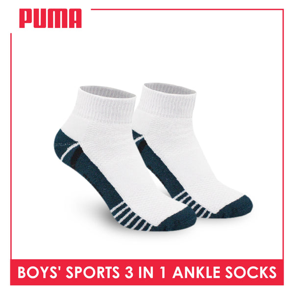 Puma Boys’ Cotton Thick Sports Ankle Socks 3 pairs in a pack PBSKG17