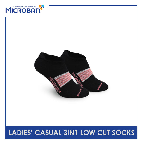 Microban Ladies' Cotton Lite Casual Low Cut Socks 3 pairs in a pack VLCG2101