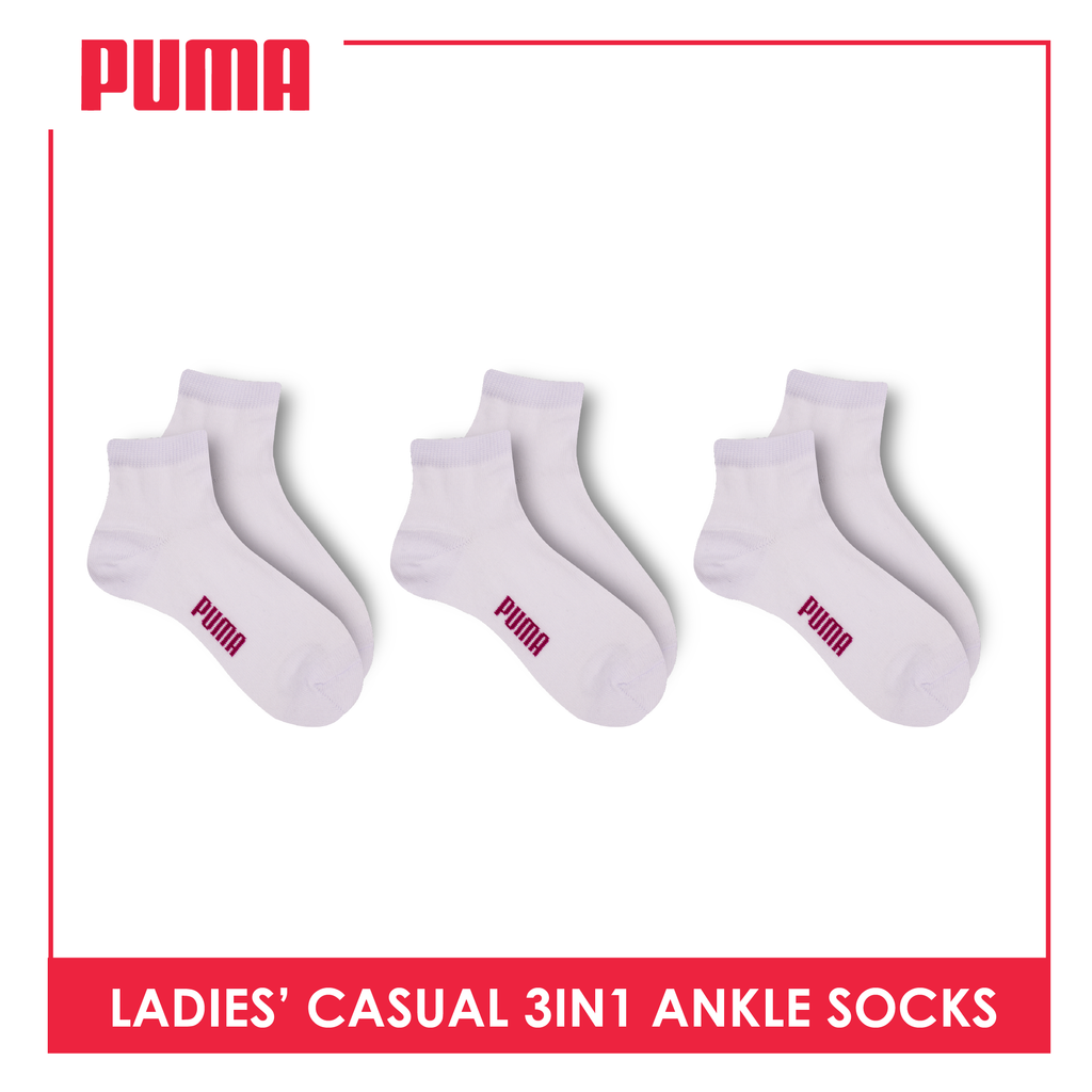 Puma Ladies OVERRUNS Cotton Lite casual socks 3 pairs in 1 pack PLCCO1 (6672052617321)