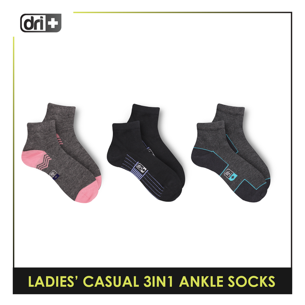 Puma Ladies OVERRUNS Cotton Lite casual socks 3 pairs in 1 pack PLCCO1 (6672052617321)
