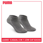 Puma Ladies' Cotton Lite Thin Casual Low Cut Socks 3 pairs in a pack PLCKG12