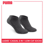 Puma Ladies' Cotton Lite Thin Casual Low Cut Socks 3 pairs in a pack PLCKG12