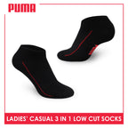 Puma Ladies' Cotton Lite Thin Casual Low Cut Socks 3 pairs in a pack PLCKG12