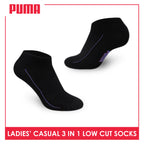 Puma Ladies' Cotton Lite Thin Casual Low Cut Socks 3 pairs in a pack PLCKG12