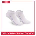 Puma Ladies' Cotton Lite Thin Casual Low Cut Socks 3 pairs in a pack PLCKG12