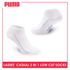 Puma Ladies' Cotton Lite Thin Casual Low Cut Socks 3 pairs in a pack PLCKG12