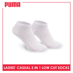 Puma Ladies' Cotton Lite Thin Casual Low Cut Socks 3 pairs in a pack PLCKG12