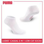 Puma Ladies' Cotton Lite Thin Casual Low Cut Socks 3 pairs in a pack PLCKG12