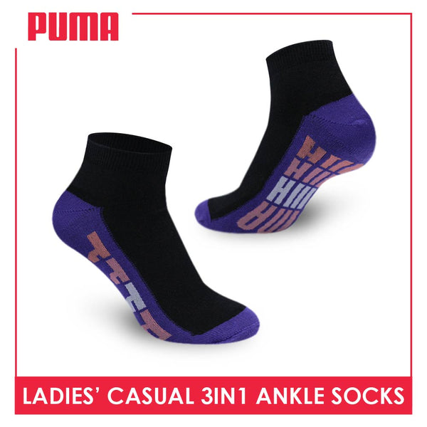 Puma Ladies' Lite Casual Ankle Socks 3 pairs in a pack PLCKG2