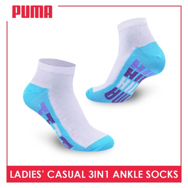 Puma Ladies' Lite Casual Ankle Socks 3 pairs in a pack PLCKG2