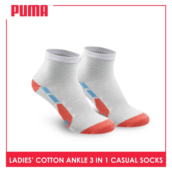 Puma Ladies' Cotton Ankle Lite Casual Socks 3 pairs in a pack PLCS03 (Limited Time Offer) (6657269465193)