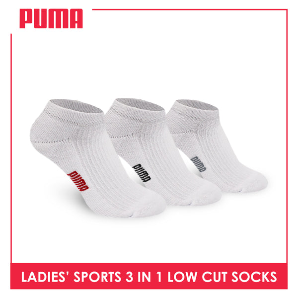 Puma Ladies' Thick Cotton Sports Low Cut Socks 3 pairs in a pack PLSFG2