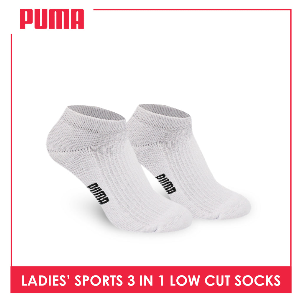 Puma Ladies' Cotton Thick Sports Low Cut Socks 3 pairs in a pack PLSFG2