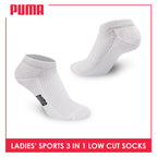 Puma Ladies' Cotton Thick Sports Low Cut Socks 3 pairs in a pack PLSFG2